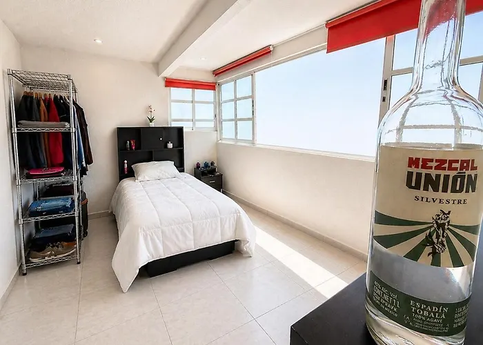 De Y Bano Privado A 8 Min Del Estadio Cdmx - Transporte Incluido Al Estadio - Terraza - Servicios Exclusivos * Mexico